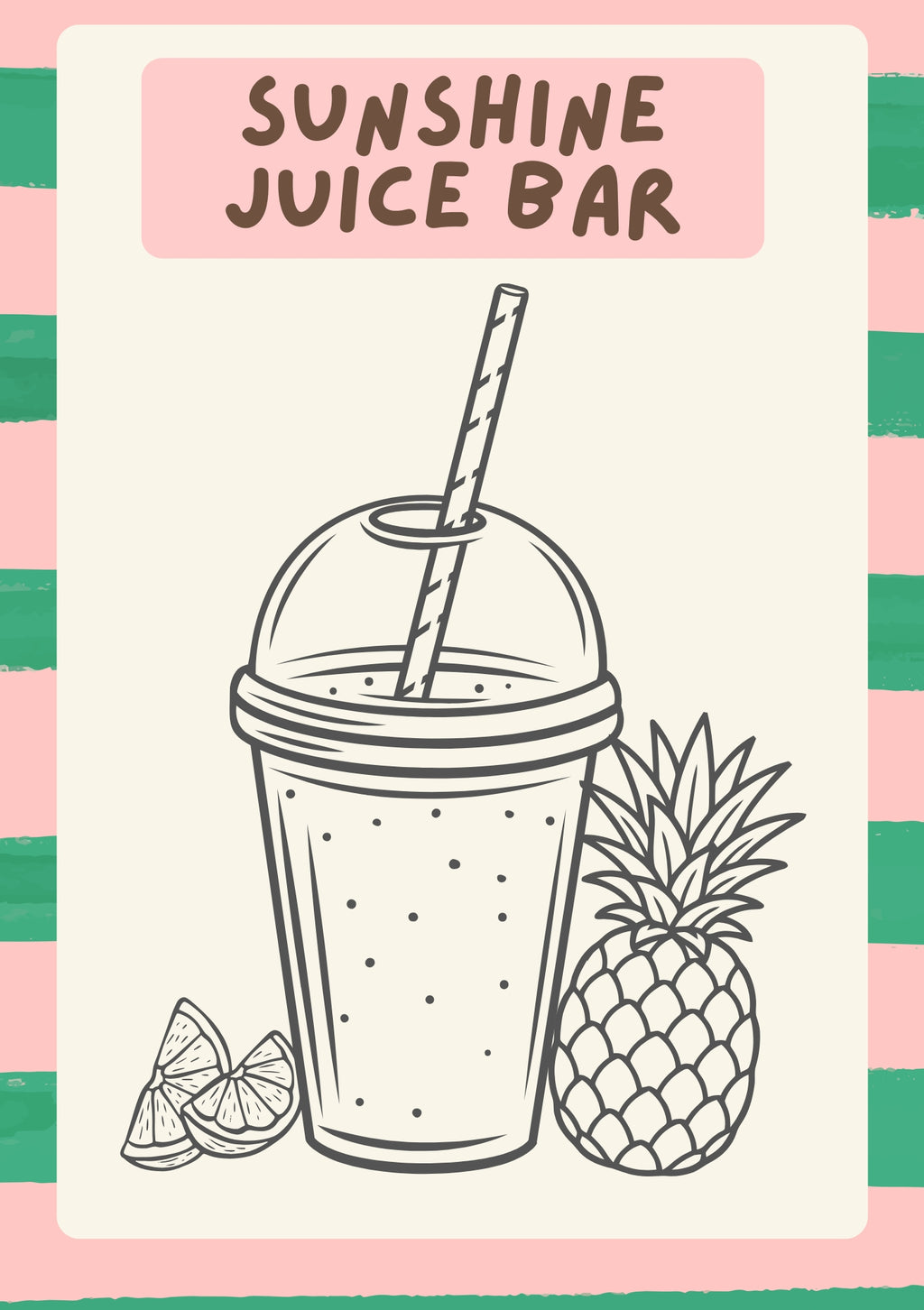 Sunshine Juice Bar Menu