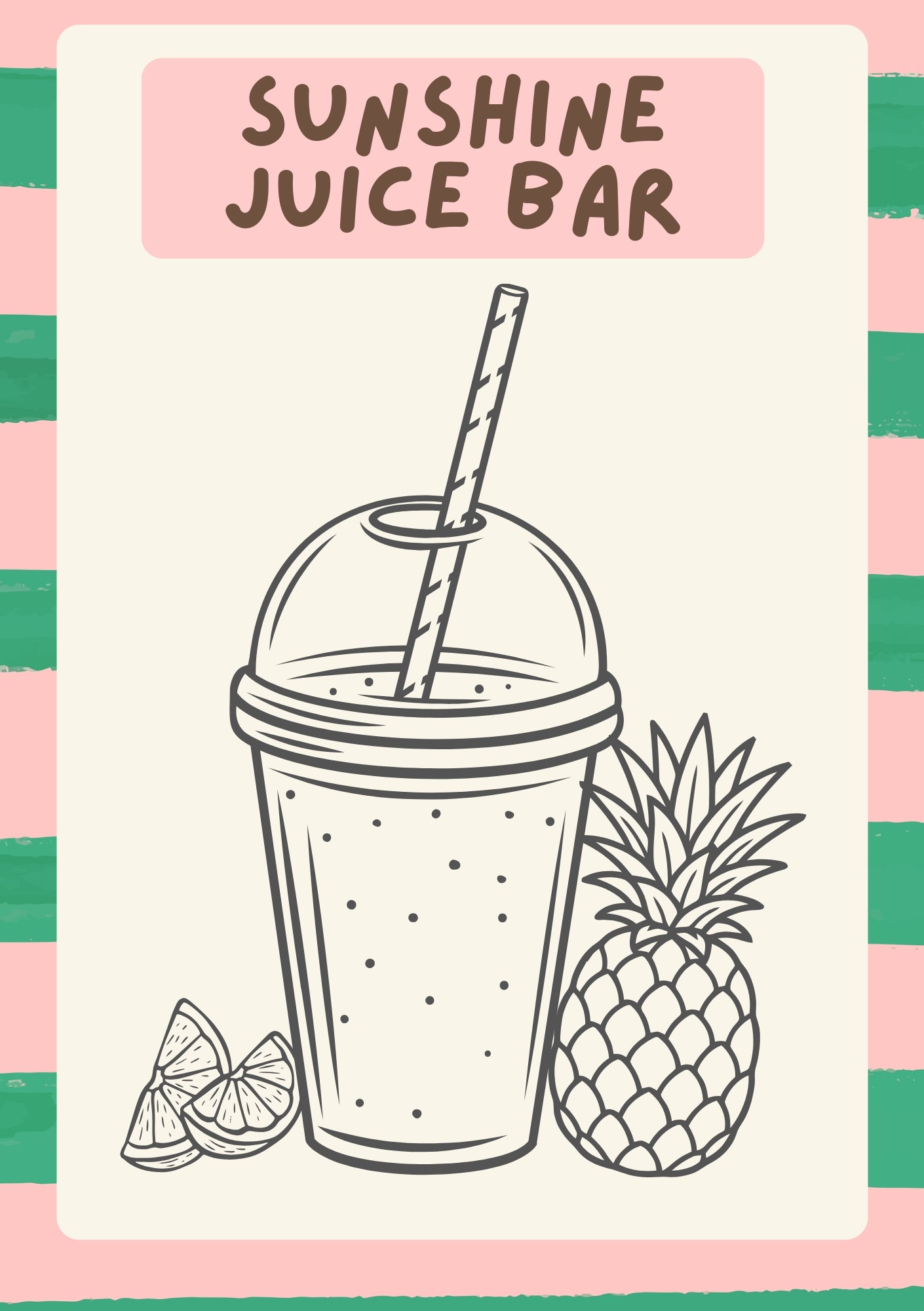 Sunshine Juice Bar Menu