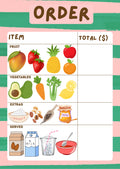 Sunshine Juice Bar Order Form